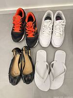 All four pairs grouped on floor