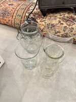 Group shot of all four glass vases showing relative sizes and shapes