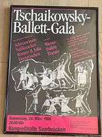 Full view of framed Tschaikowsky-Ballett-Gala poster