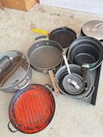 All cookware pieces grouped together