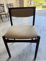 Front view of mid-century wood side chair