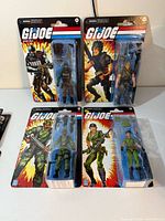 Group shot of all four sealed GI Joe figures on cards