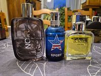 Front view of all three cologne bottles