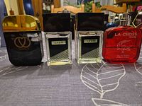 Front view of all four fragrance bottles