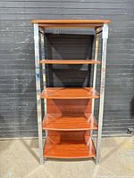 Front view showing full five-tier shelf structure