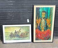 Both framed artworks side by side showing full view and relative sizes.