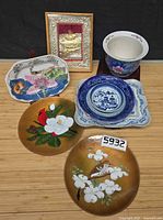 Group view showing all nine items arranged on surface