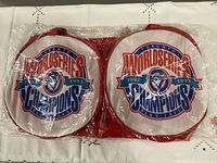 Front view showing both circular end panels with Toronto Blue Jays World Series Champions 1992 1993 logo