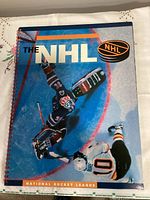 Front cover showing title THE NHL and action photo