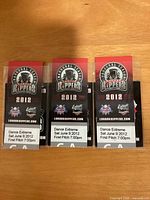 Front view of three 2012 London Rippers ticket stubs