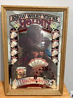 Framed Budweiser cowboy poker advertising wall clock