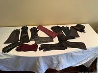 All ten pairs laid out showing colours, lengths, overall condition