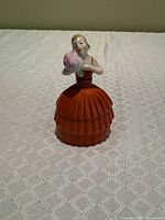 Front view of porcelain lady perfume bottle