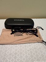 Eyeglass frames with case and pouch