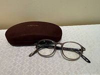Eyeglass frames and case front view