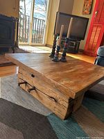 Overall view of coffee table in living room