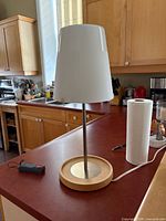 Lamp unlit showing full design in kitchen