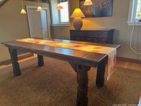 Full view of dining table in room