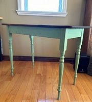 Full view of table showing legs and top