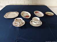 Top view of all china pieces on table