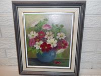 Full view of framed oil painting