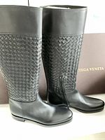 Both boots standing with Bottega Veneta box behind