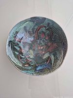 Top view showing glaze colours and pattern