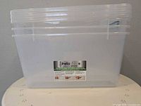 Front view of one clear Greenmade Instaview 45 tote