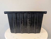 Front view of black TuffStore storage tote