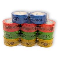 Stack of 11 sealed rolls of multicolor eBay branded packing tape
