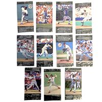 Front view of all eleven sealed Humpty Dumpty 1992 MLB mini cards