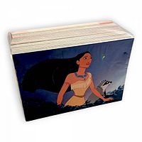Shrink-wrapped block of Pocahontas trading cards showing front card artwork of Pocahontas