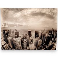 Front view of the panoramic city skyline canvas print.