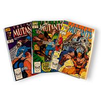Front covers of the three The New Mutants comic books