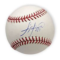 Autograph side of baseball showing Francisco Liriano signature