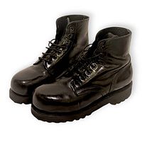 Full left side view of both boots showing overall condition and design