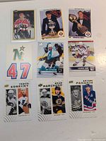 All nine cards laid out in three rows