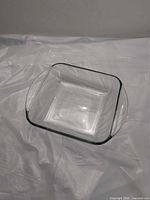 Top view of square glass baking dish