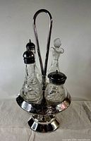 Full cruet set assembled on stand