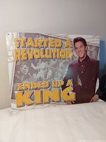 Front view showing Elvis portrait and text