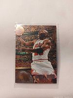 Front of 1995 Fleer Metal Michael Jordan card in sleeve