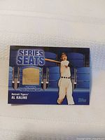 Front of Topps Series Seats Al Kaline card showing embedded stadium seat piece