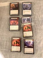 Stacks of Flesh and Blood rare cards in clear team bags