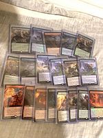 All cards laid out in sleeves showing quantity and variety