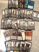 Overall spread showing majority of cards laid out