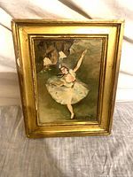 Front view of framed oil painting