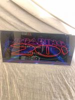 Front view of Roaring 20s slot glass sign showing full graphic