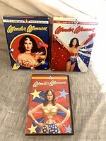 Front view of three Wonder Woman season box sets