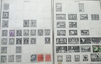Overview of two Brazil album pages with mounted stamps