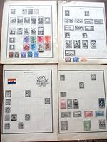 Overview of four Scott album pages with stamps: Roumania (2), Transvaal, Turkey